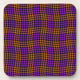 Porta-copo Purple Orange Plaid Checker Seamless Pattern