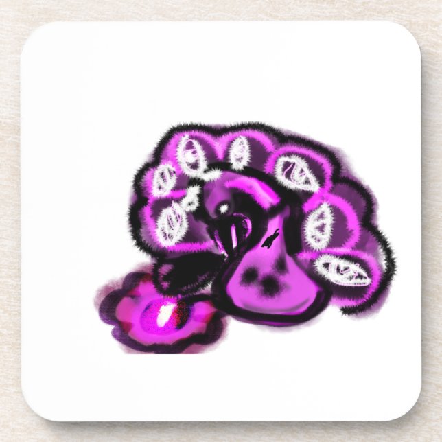 Porta-copo Purple peacock (Frente)