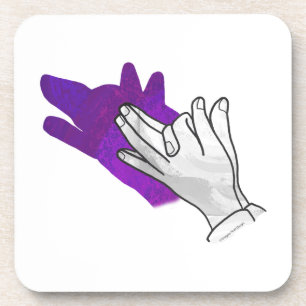 Porta-copo Púrpura de Lobo Silhouette de Mão