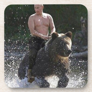 Porta-copo Putin monta um urso!