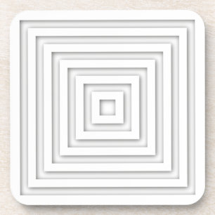 Porta-copo Quadrado Geométrico Branco