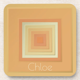 Porta-copo Quadrados Geométricos Vintage (amarelos e laranja 