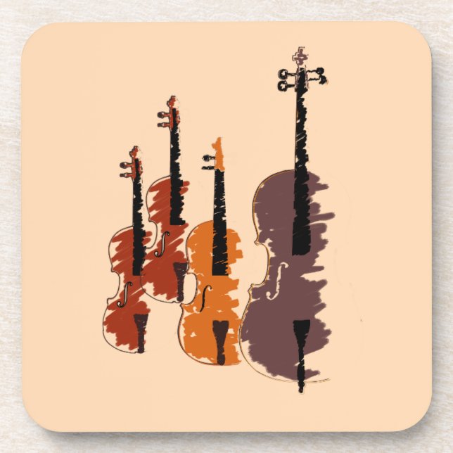 Porta-copo Quarteto de cordas do Instrumento de Corda Violina (Frente)