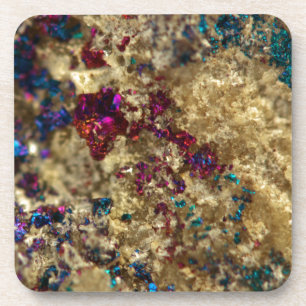 Porta-copo Quartzo liso do óleo dourado