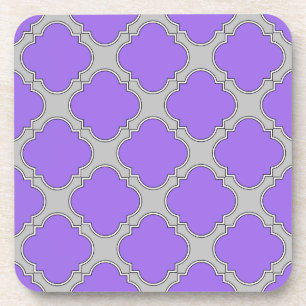 Porta-copo Quatrefoil, roxo e cinza