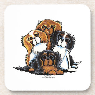 Porta-copo Quatro Spaniels de rei Charles descuidados
