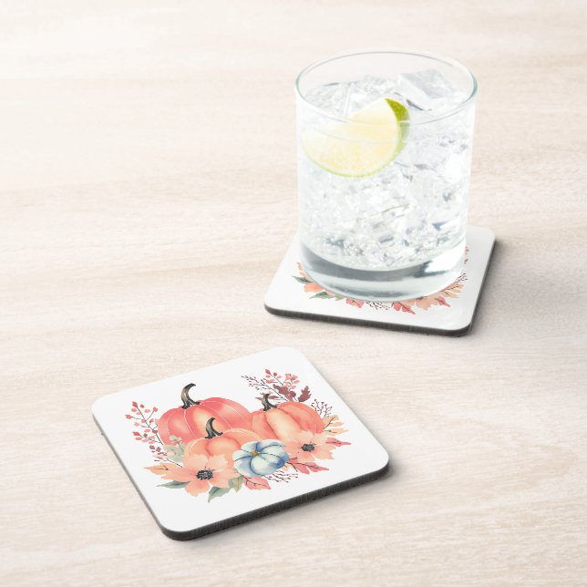 Porta-copo Queda Aquarela Pumpkin Boho (Lado Direito)