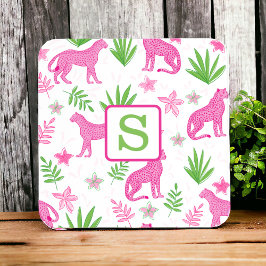 Porta-copo Queijo Rosa Monograma, Píquete Branco