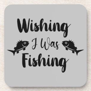 Porta-copo Queria estar pescando uma citação engraçada