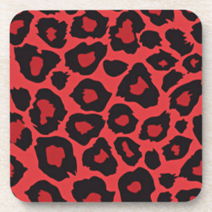 Porta-copo RAB Rockabilly Leopard Print Red Black