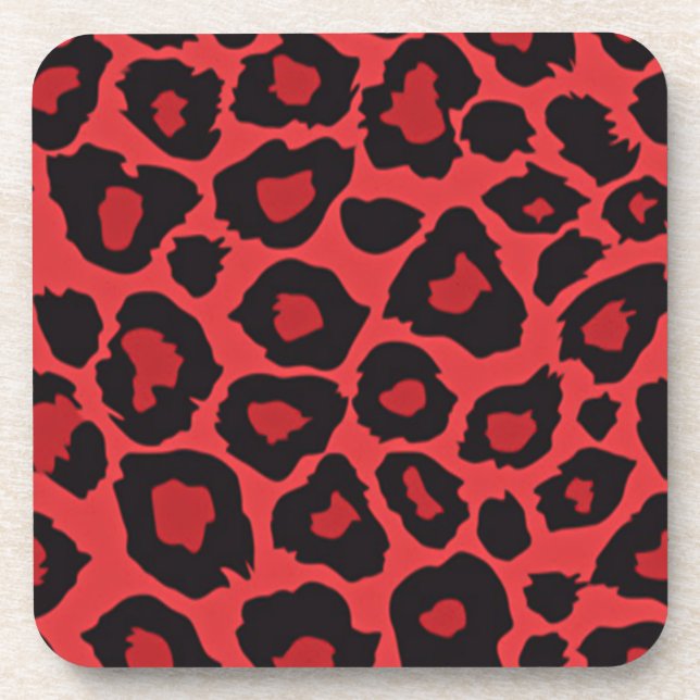 Porta-copo RAB Rockabilly Leopard Print Red Black (Frente)