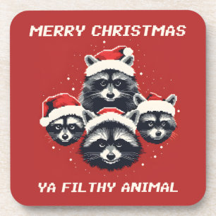 Porta-copo Raccoons Feliz Natal Ya Sujo Animal