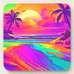 Porta-copo Rainbow Beach: Diversão de Cartoon