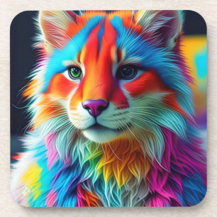 Porta-copo Rainbow Colour Furry Cat-68587