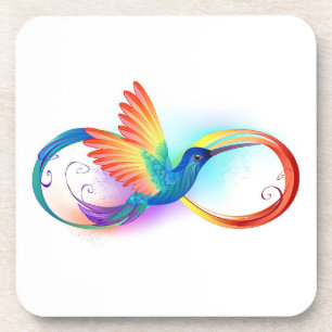 Porta-copo Rainbow Hummingbird with Infinity symbol