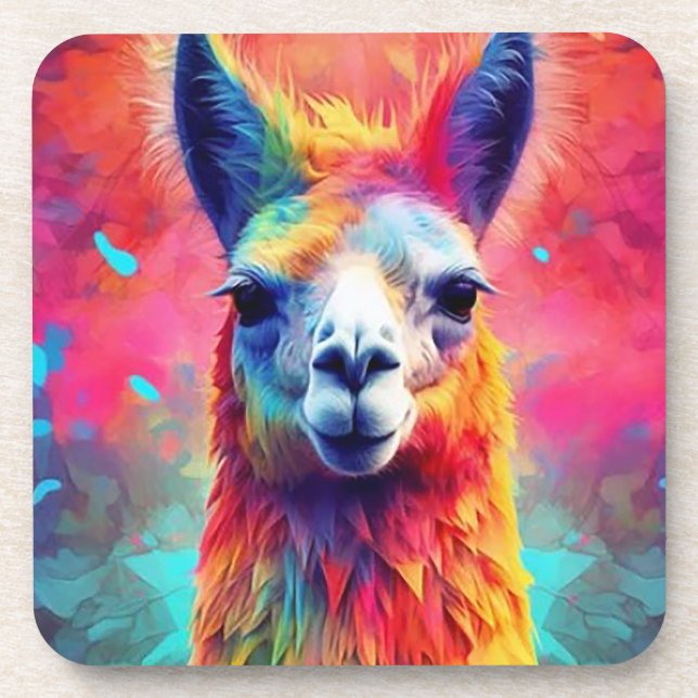 Porta-copo Rainbow Lama (Frente)