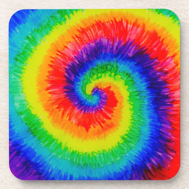 Porta-copo Rainbow Tie-Dye Swirl  (Frente)