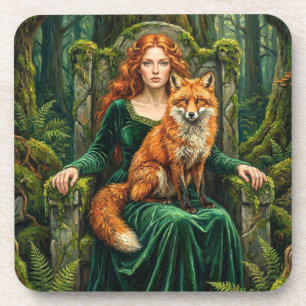 Porta-copo Rainha Celta da Floresta Arte Fantástica da Raposa