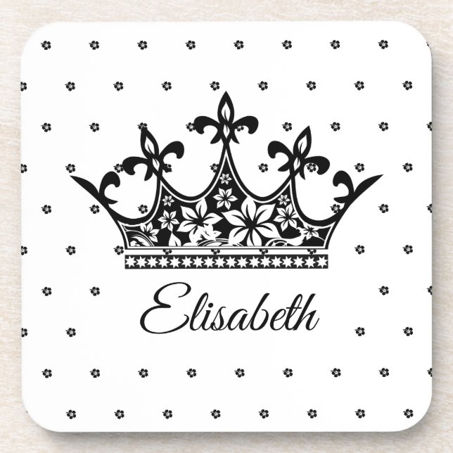 Porta-copo Rainha coroa floral branca e bela colheita (Frente)