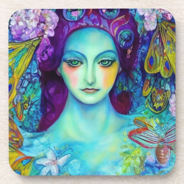 Porta-copo Rainha Fada Encantada com Borboletas (Frente)