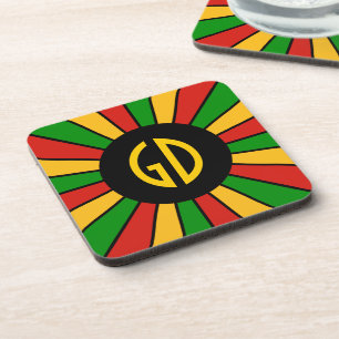 Porta-copo RAIOS DO BOTÃO DA BANDEIRA DE RASTAFARI + seu