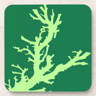 Porta-copo Ramal coral - limão e esmerald verde