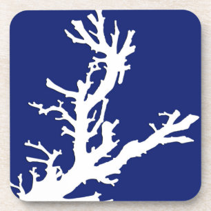 Porta-copo Ramal coral - marinho azul e branco