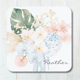 Porta-copo Ramalhete Floral de Flores Tropicais em Aquarela