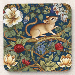 Porta-copo Rato e flores Art nouveau