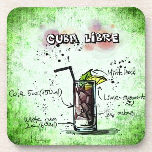Porta-copo Receita da bebida de Cuba Libre