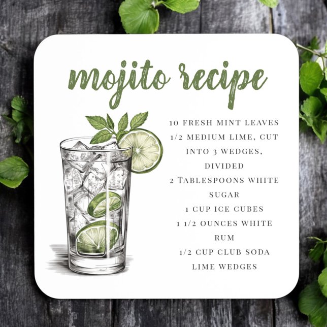 Porta-copo Receita de Mojito (Criador carregado)