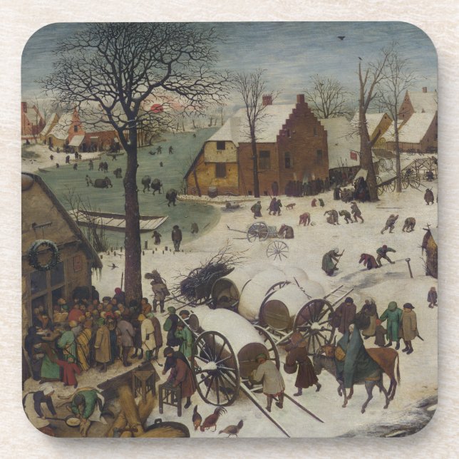 Porta-copo Recenseamento em Bethlehem por Pieter Bruegel (Frente)