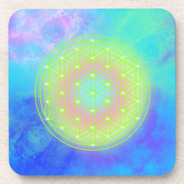 Porta-copo Reconnect with Yourself flower of life (Frente)
