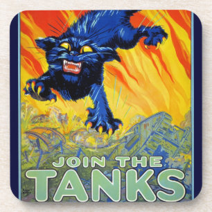 Porta-copo Recrutamento Militar Vintage de Guerra com um Gato