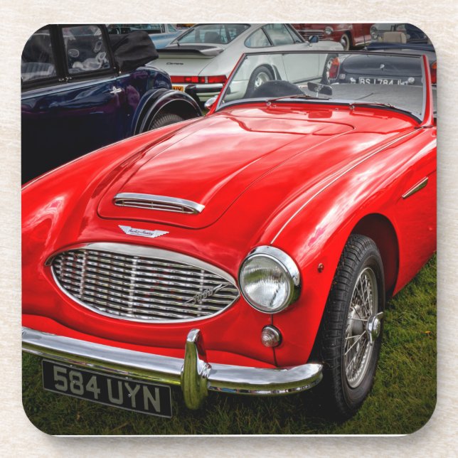 Porta-copo Red Austin Healey 3000 carro desportivo clássico (Frente)