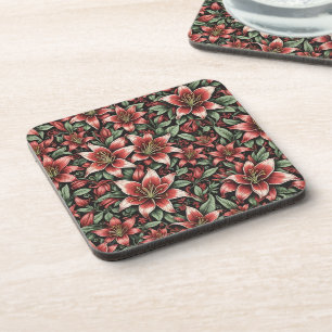 Porta-copo Red Aztec Lily Pattern