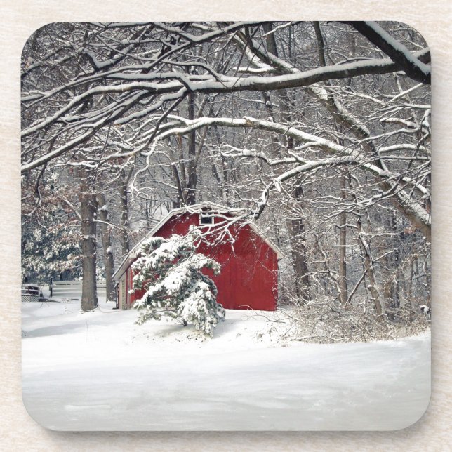 Porta-copo Red Barn na neve 2011 (Frente)