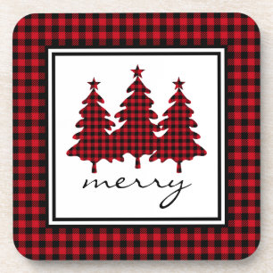 Porta-copo Red Buffalo Check Pine Trees