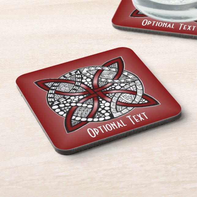 Porta-copo Red Celtic Knot Arte Original (Left Side)