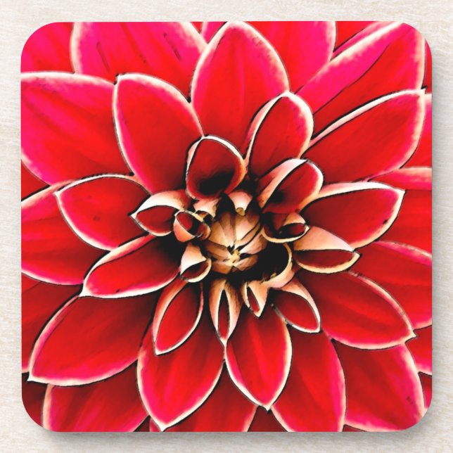 Porta-copo Red Dahlia, arte digital (Frente)