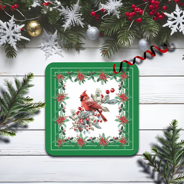 Porta-copo Red Mockingbird Poinsettia Green (Criador carregado)