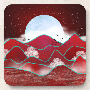 Porta-copo Red Moonrise