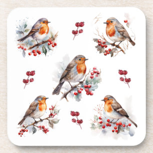 Porta-copo Red Robin Holly Natal