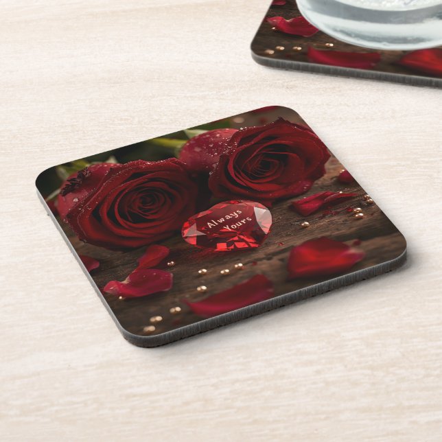 Porta-copo Red Rose Romantic Valentine Aesthetic (Left Side)