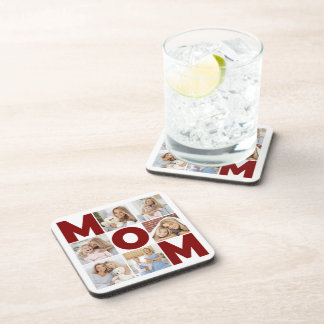 Porta-copo Red & White 6 Photo Collage Mãe