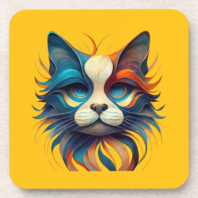 Porta-copo Red White & Blue Patriotic Cat (Frente)