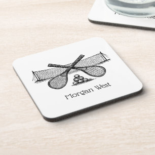 Porta-copo Rede de Tênis de Vintage Esporte, Raquetas Cruzada