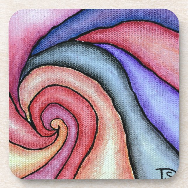 Porta-copo Redemoinho de Aquarela (Frente)