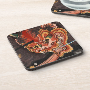 Porta-copo Rei belas artes de Yokai Oni do japonês do vintag