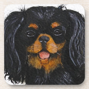 Porta-copo Rei Charles Cavalier Spaniel preto e bronzeado